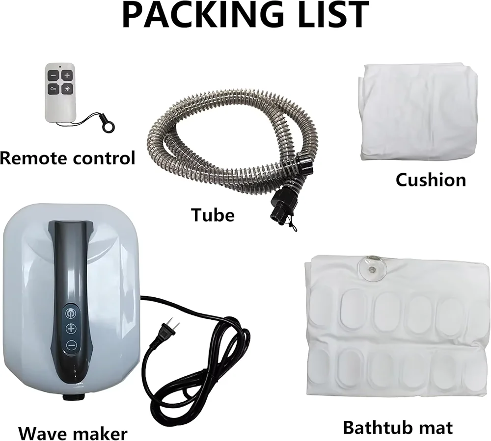 Bubble Bath Massage Pad Portable Bathtub Small Bubble Bath Machine With Anti Slip Pad Inflatable Pillow And Remote Control