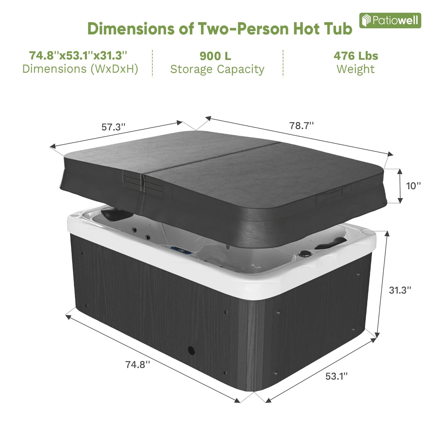 Victone 2 To 4 Person 25-Jet Outdoor Hot Tub With Intelligent Control and Water Purification for Familiy Spa