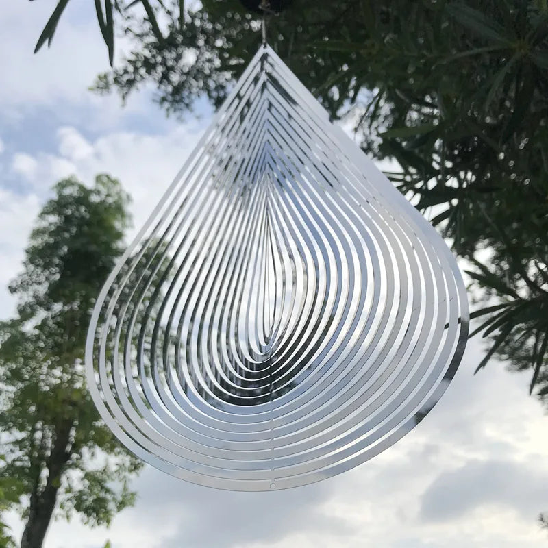 Wind Chimes Hanging Decorations Pendants For The House Rotating Windchimes Outdoor Garden Home Decor Metal Drip Wind Spinner