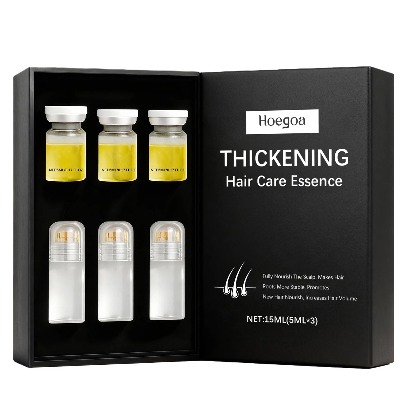 Hair Care Kit with Roller Applicator - Comfort Scalp Massage, Long-Lasting Daily Moisturizing & Hair Nourishing
