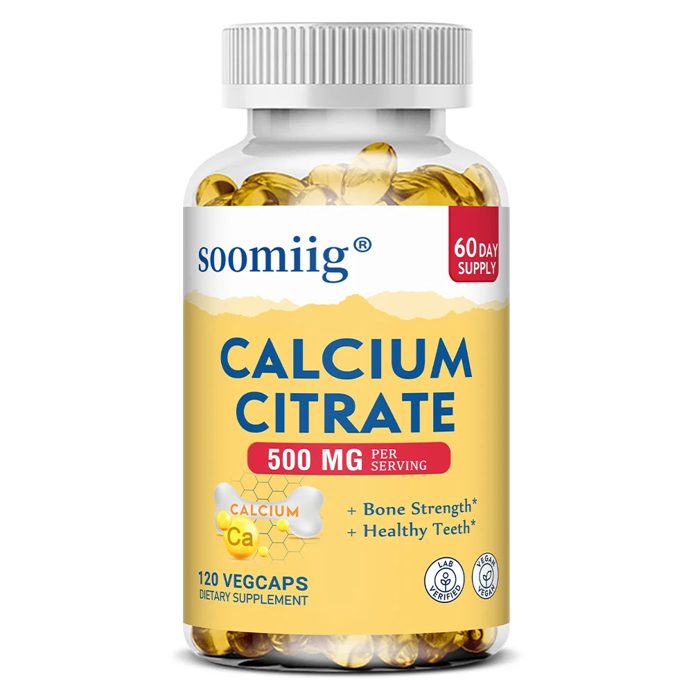 Calcium Citrate Supplement, Supports Bone Strength and Healthy Teeth, Easily Digested and Absorbed, 120 Vegetarian Capsules