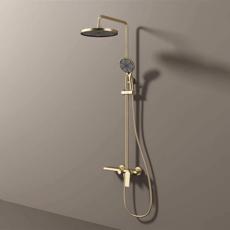 Golden Shower Set Bathroom Multi Function Spout Mixer With Shower Hand Hotel Apartment Bathtub Booster Shower Systems Set