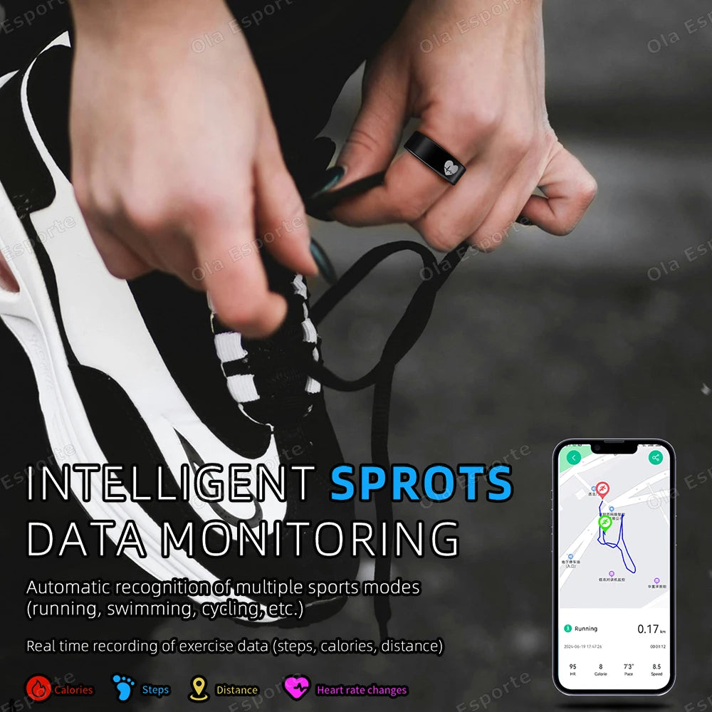 New R30 ECG Body Temperature Smart Health Ring Blood Pressure Sleep Monitoring Rings Waterproof Multiple Sport Modes Smart Ring