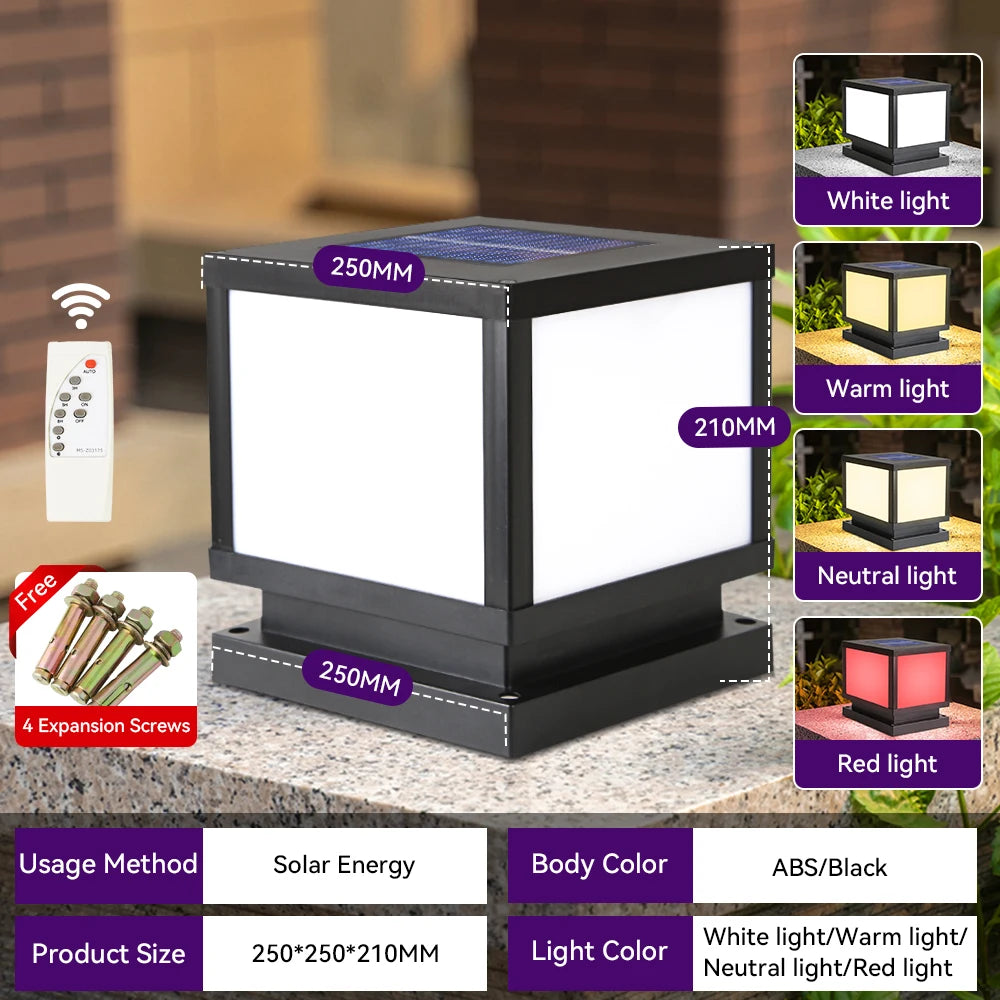 Outdoor solar lights Solar Post Light Waterproof LED Pillar Lamps Yard Decorative Lighting Column Automatic Weatherproof Design