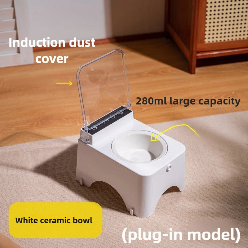 Portable Pet Cat Bowl Detachable Safe Feeder Automatic Sensing Open Lid Dog Bowl Cat Basin Plug-in Pet Food Utensil Products