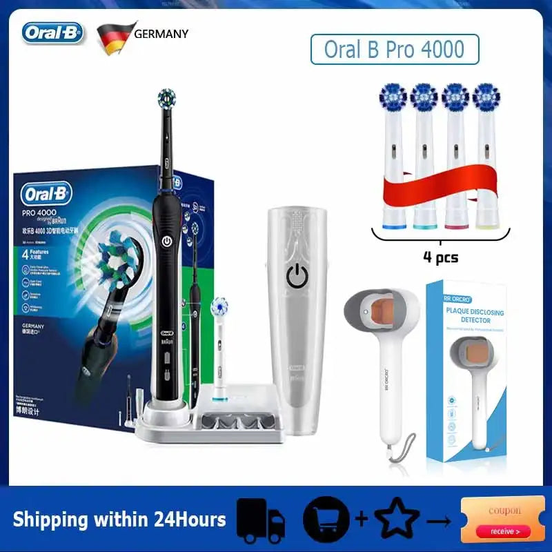 Oral B Electric Sonic Toothbrushes 3D Rotation Teeth Daily Whitening Gum Care Smart Pressure Sensor Rechargeable Waterproof