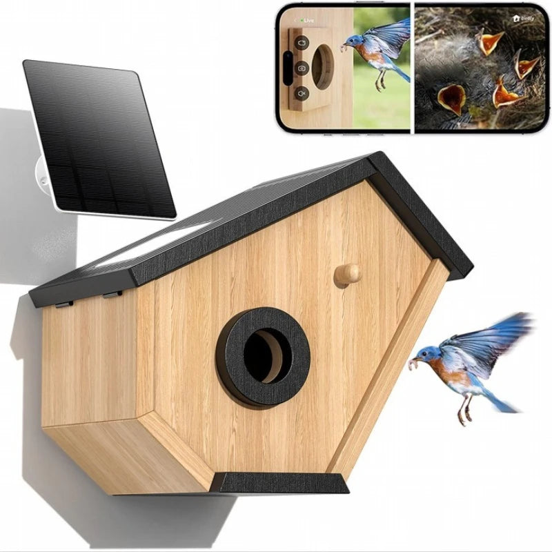 Wooden Pet Bird House Bird Hanging Warm Breeding Box Visual Viewing Outdoor Bird Cage Nest Rest Nurturing Young Cubs Place Box