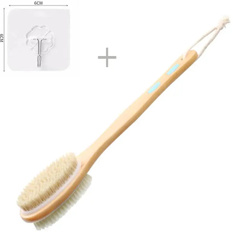Dry Skin Wood Body Brush Exfoliation Natural Bristle Back Brush Massager Bath Shower Back Spa Scrubber Dry Massage Brush Tools