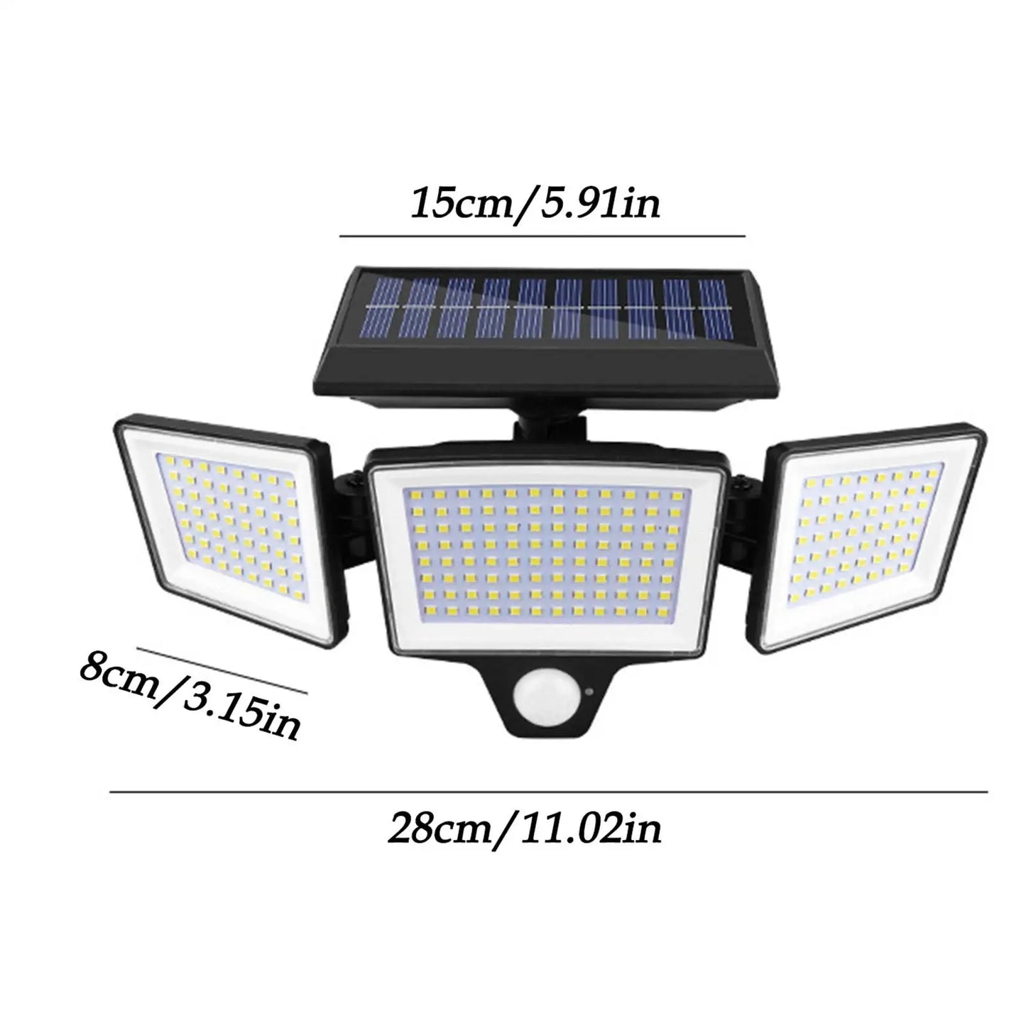 Solar Lights With Remote Motion Sensor 2500 LM Waterproof Lamp 3-Heads Outdoor Solar Yard Lights For Outside Garden Patio Yard