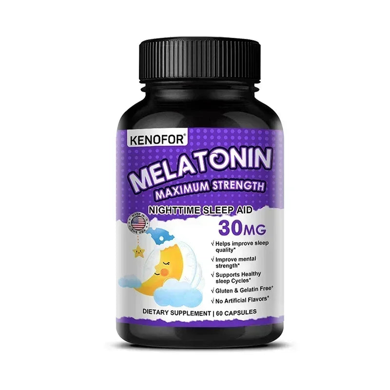 Melatonin Capsules 30mg - Promote Falling Asleep Quickly, Calm The Mind, Natural Sleep Aid Supplement