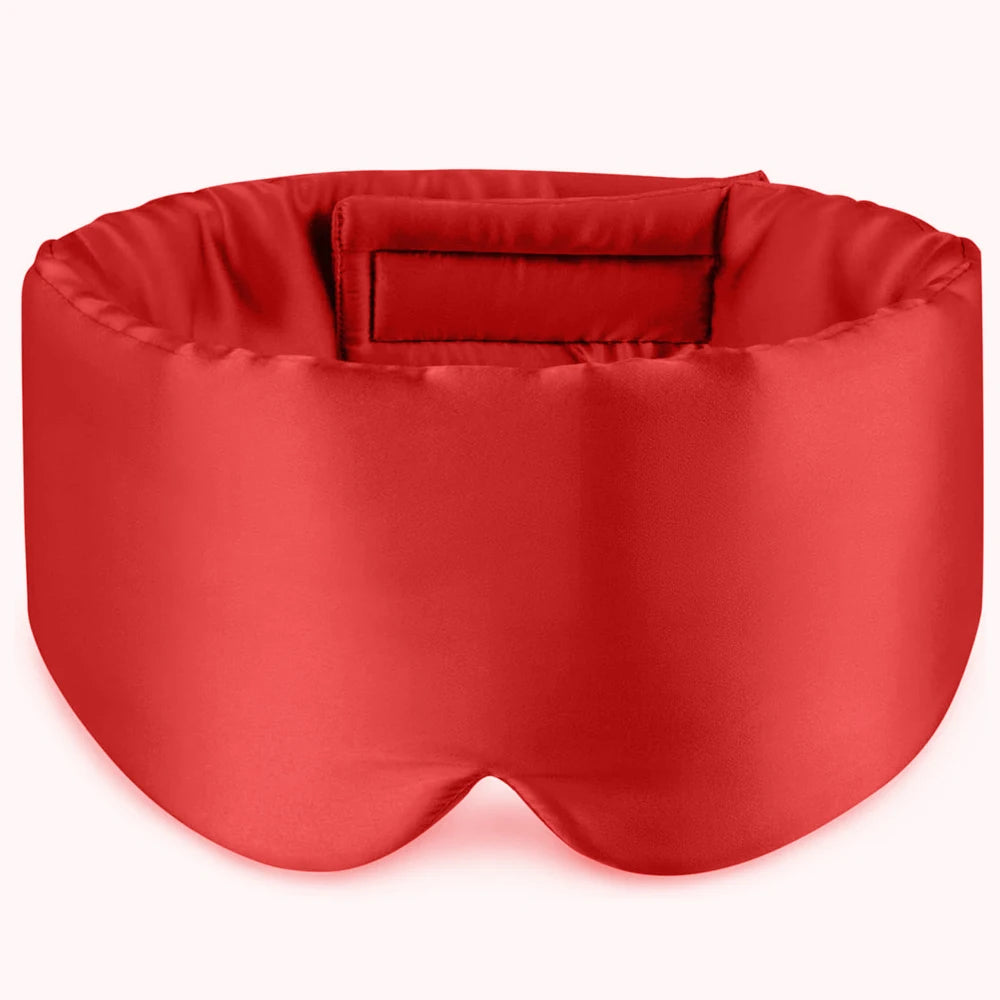 Silk Sleep Mask Soft Pressureless Sleeping Mask 100% Mulberry Silk for Eye Skin Anti Wrinkles,Adjustable Wide Velcro Ear Cover