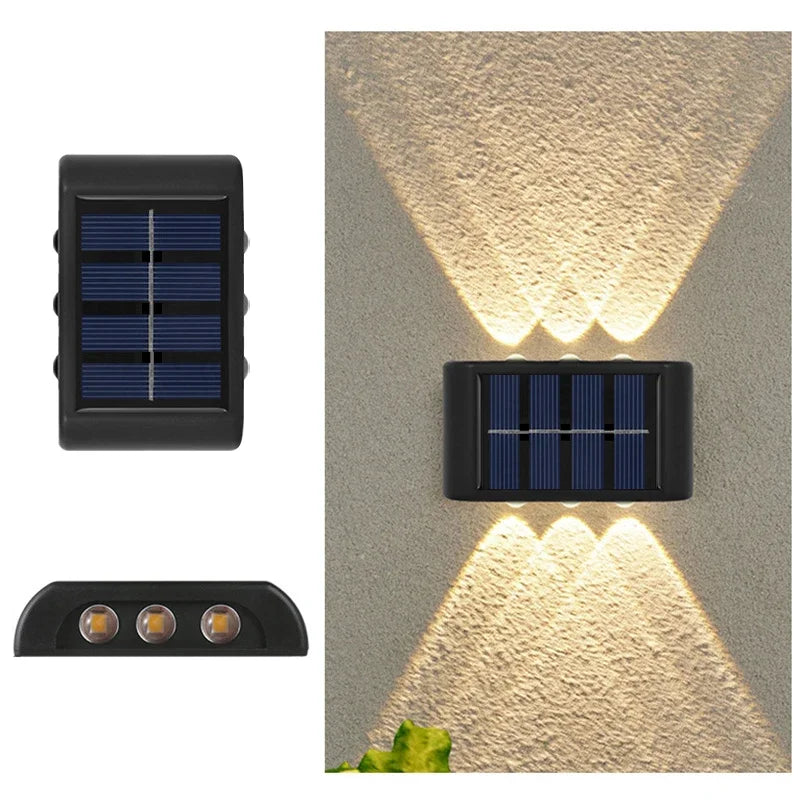 Outdoor LED Solar Garden Light Solar Wall Lamp Up And Down Luminous Waterproof Solar Powered Wall Washer Light Yard Street Decor