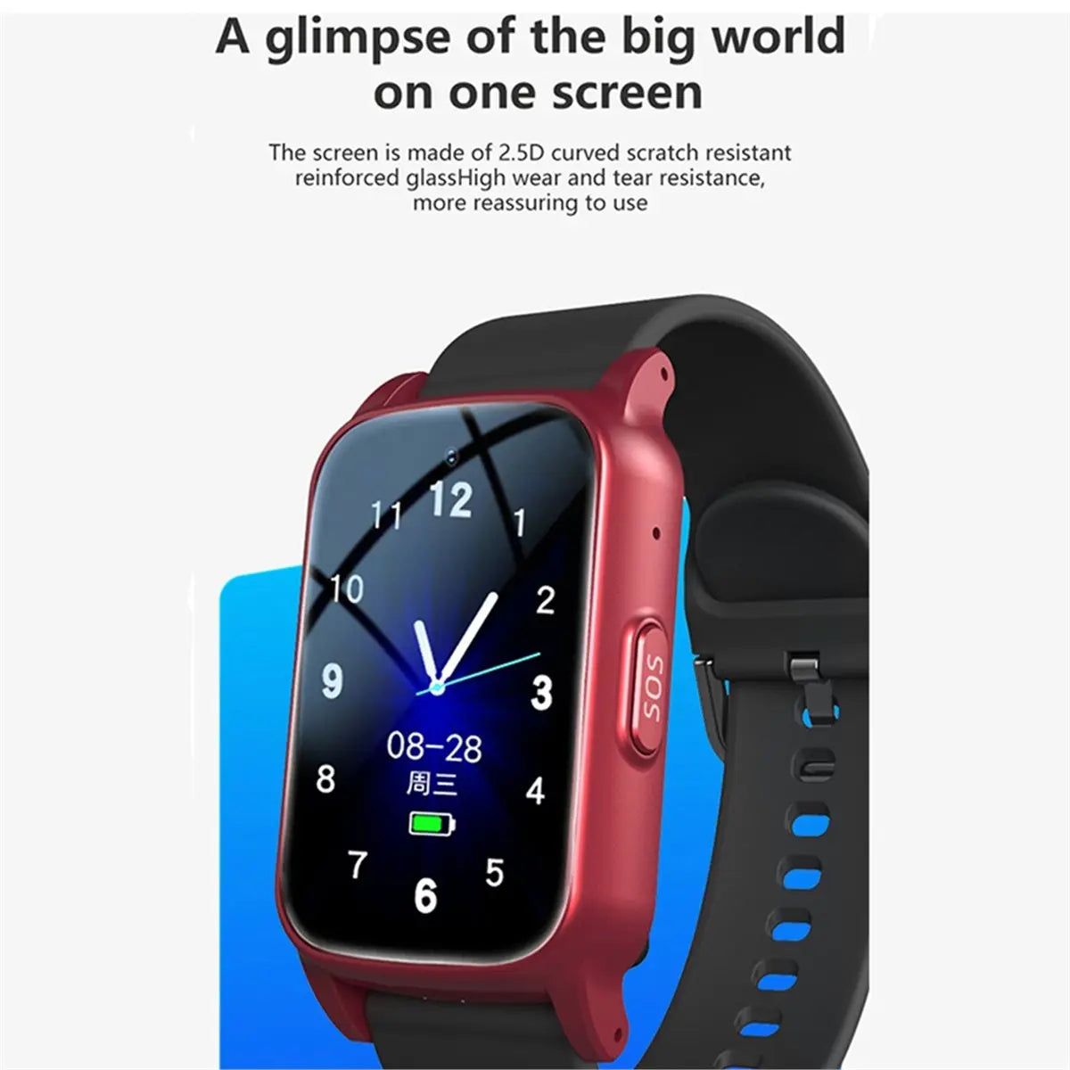 Punctual- 4G Elderly Smart Watch with GPS,SOS,Fall Detection Emergency Support,AI Health Monitoring for Elderly Black A