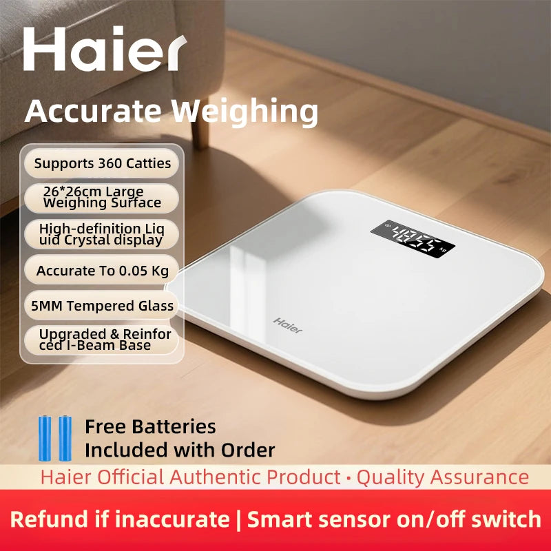 Haier Weight Scale Household High-Precision Small Digital Scale Rechargeable Human Body Weight Loss Special Weighing Scale