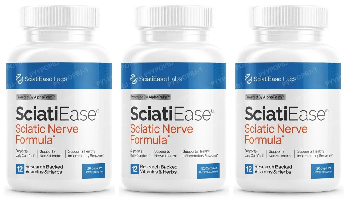 SciatiEase Sciatic Nerve Health Support Supplement with AlphaPalm Pea Vitamin B Complex and Alpha Lipoic Acid 300mg 120ct