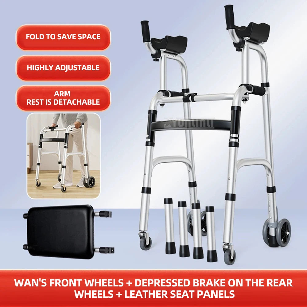 Adjustable Elderly Walking Cane Foldable Mobility Walker
