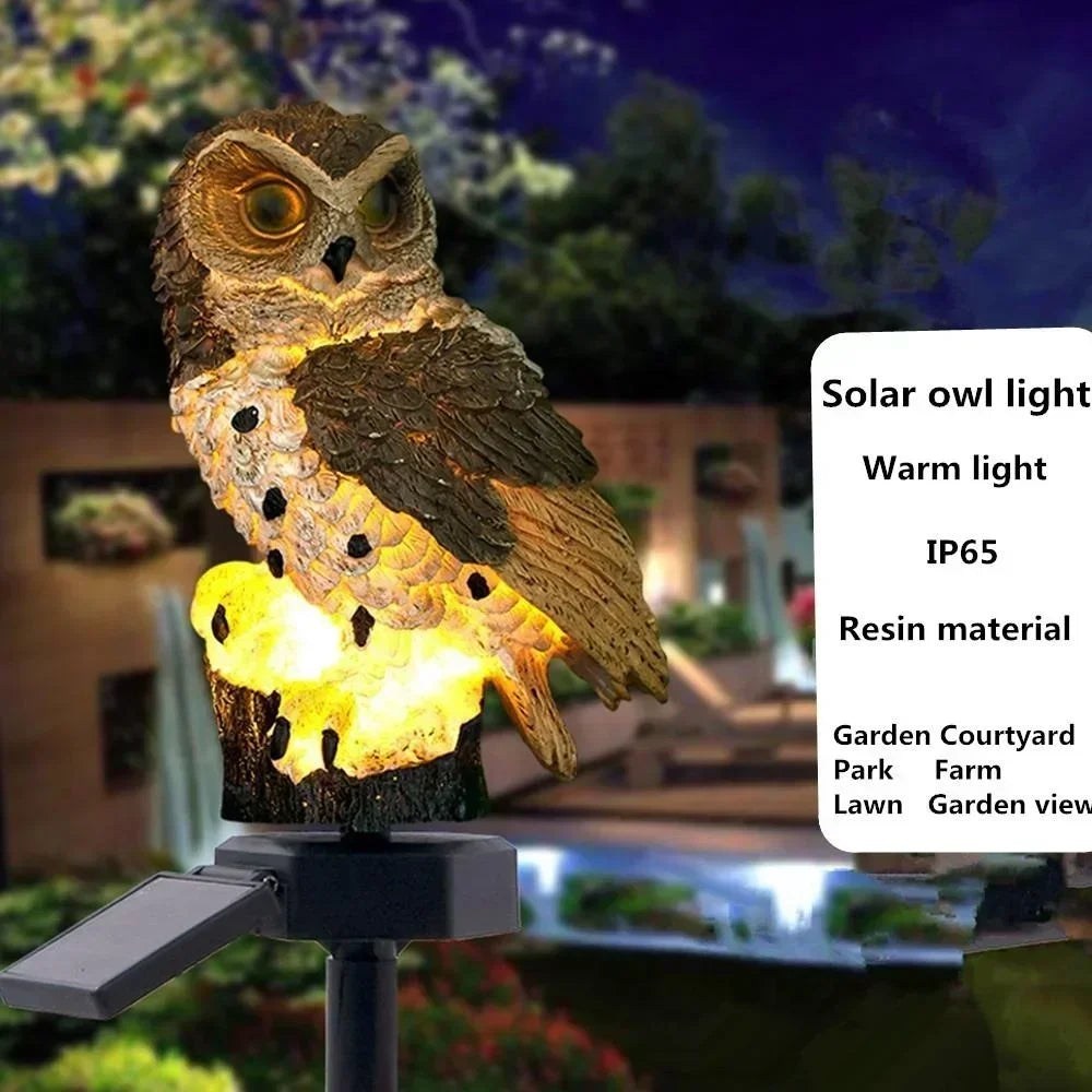 Owl Lights Outdoor Solar Powered Lawn Floor Lamp Waterproof Landscape Lighting Pathway LED Animal Lantern Yard Lawn Garden Decor