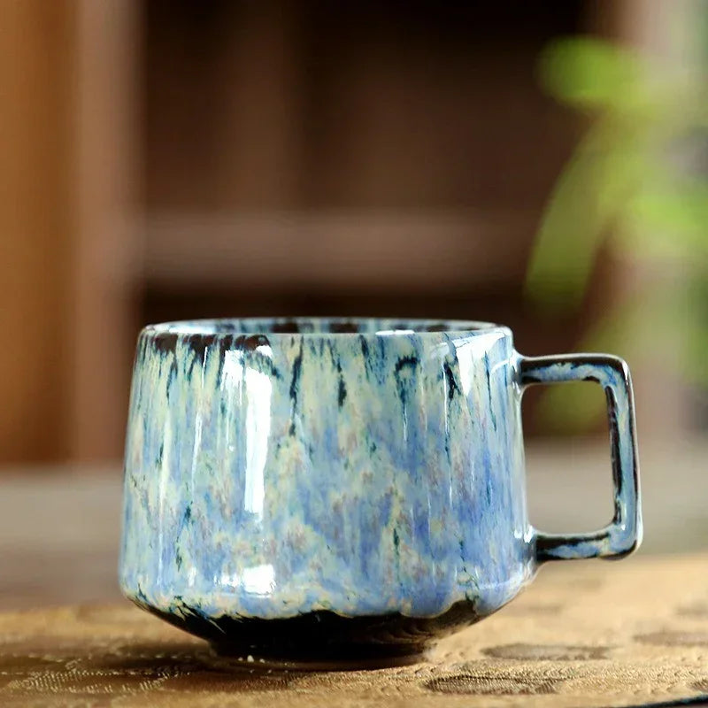 Kiln Transformation Latte Coffee Mug,Espresso Cups,Household Ceramic Tea Cup,Pottery Coffee Mug, Afternoon Teacup Mugs,Wholesale
