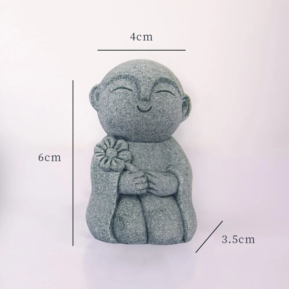Yard Stone Statue Little Buddhist Ornament Garden Buddhist Statues Decor Suitable for Gardening Aquarium Decoration Ornament