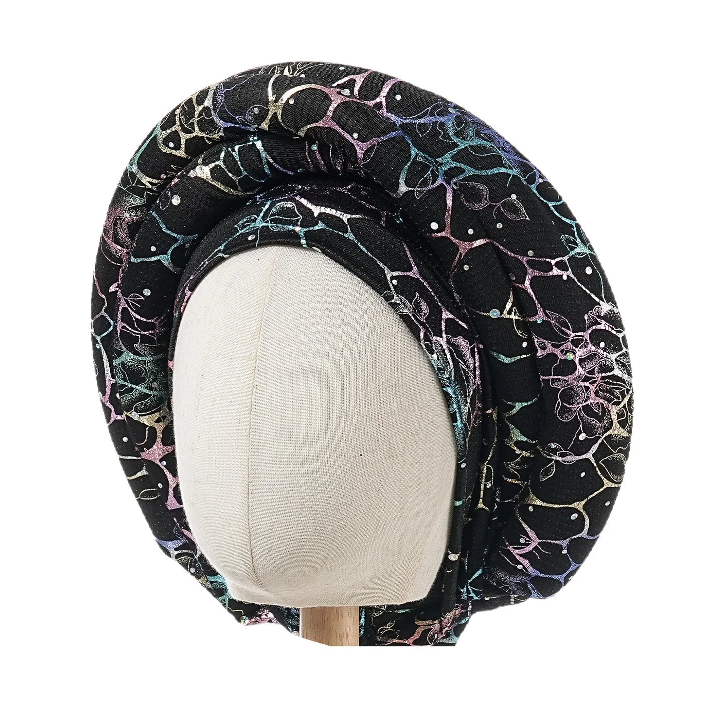 Bonnet For Women Cap Turban Folded Bud Exquisite Headscarf Casual Comfortable Fashion Versatile Warm Cross Hat Edge Wrinkle Lace