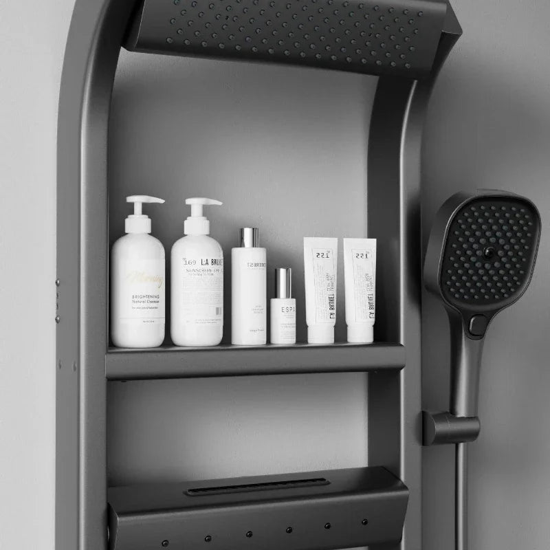 Multi-Function Thermostatic Shower System with Digital Display, High Pressure Rotating Showerhead, Bathroom Shower Set