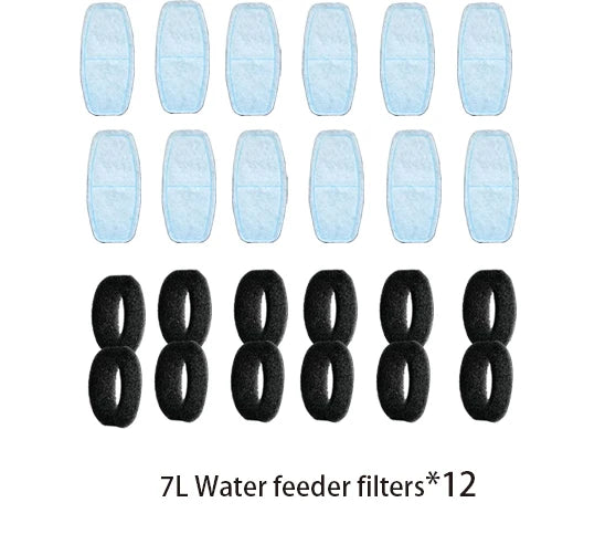 6/12pcs Automatic Water Dispenser Special Filters for 7L Pet Water Feeder Activated Carbon Pet Fountain Filters Set(No Fountain)