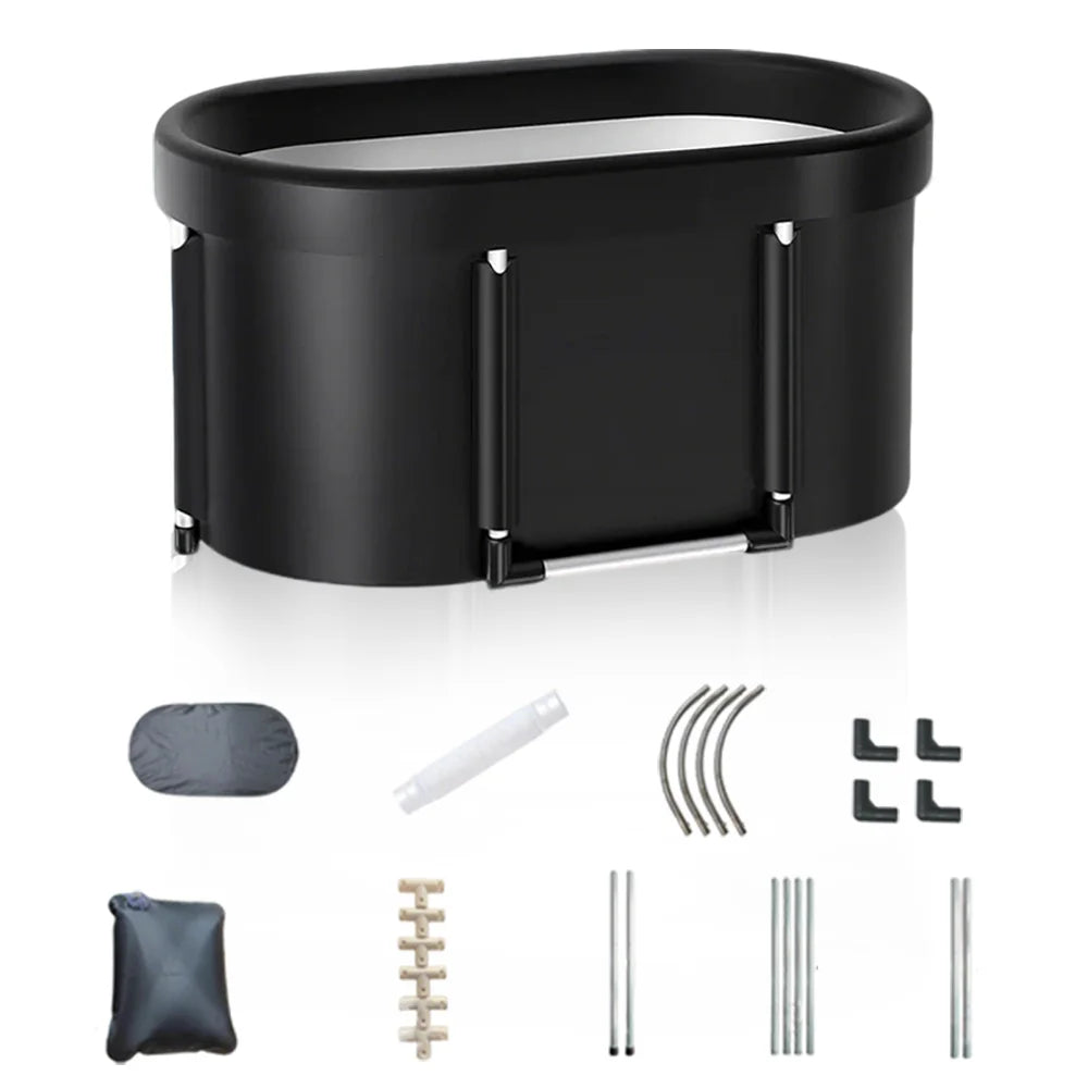 Outdoor cold water bathtub,129 Gallos Portable Inflatable Ice Bathtub Foldable Bucket Athletes Cold Water Therapy Recovery Pod