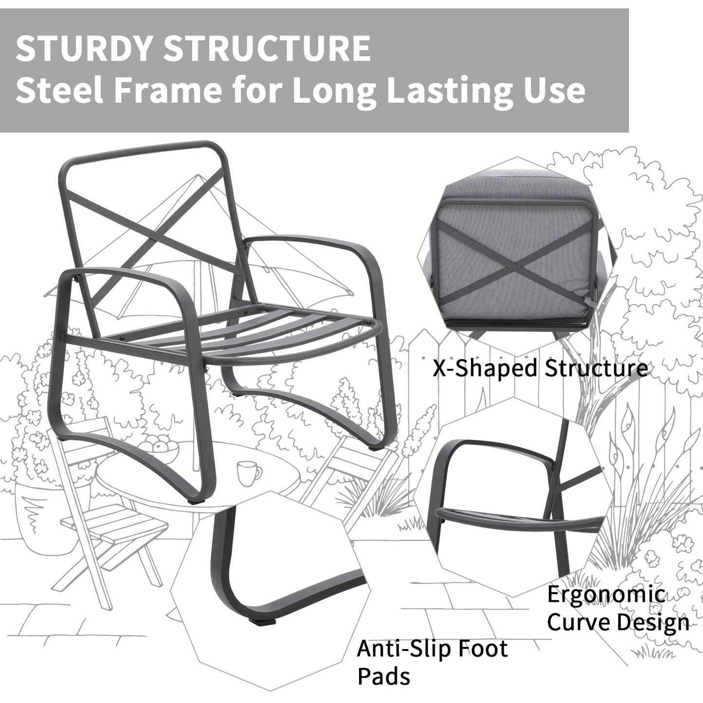 3 Piece Rocking Bistro Patio Set