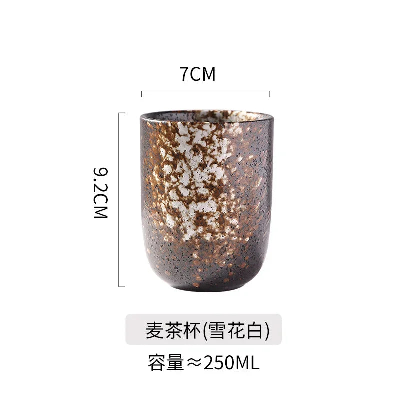 Japanese style tall tea cup household ceramic water cup household Japanese and Korean coffee matcha cup water cup