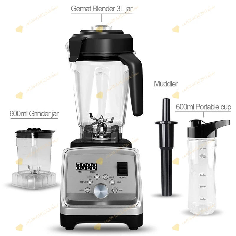 4200ML 3-in-1 Multifunctional Food Processor, High Power Grinder Blender, Commercial Smoothie Blender, Kitchen Appliances