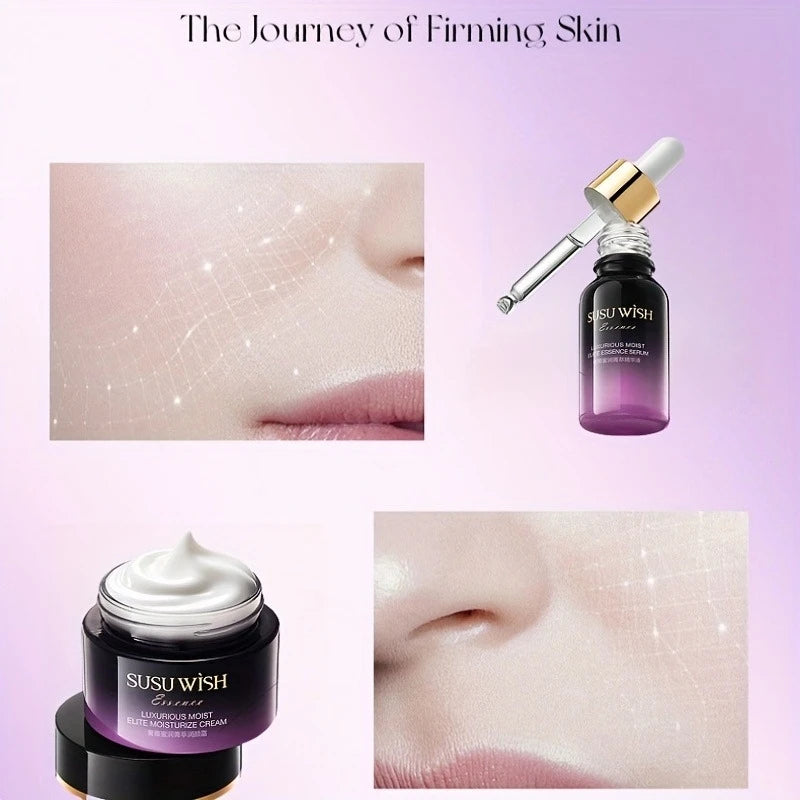 Luxurious and Elegant Nine-Piece Moisturizing Essence Set, Including Cleansing Milk, Essence Water, Essence Lotion, Essence Serum*3, Moisturizing Cream, Eye Cream, Sleeping Mask, Containing Niacinamide, Centella Asiatica Extr