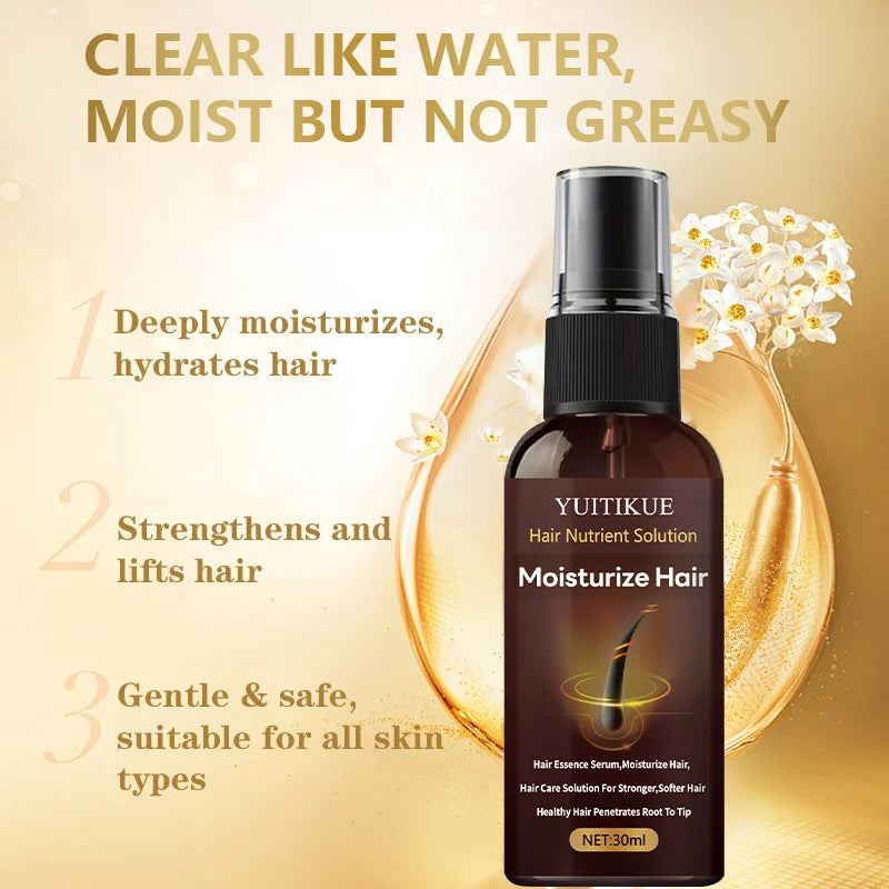 YUITIKUE Hair Nutrient Solution 30ml - Water-Light & Non-Greasy, Deeply Moisturizes & Strengthens Hair