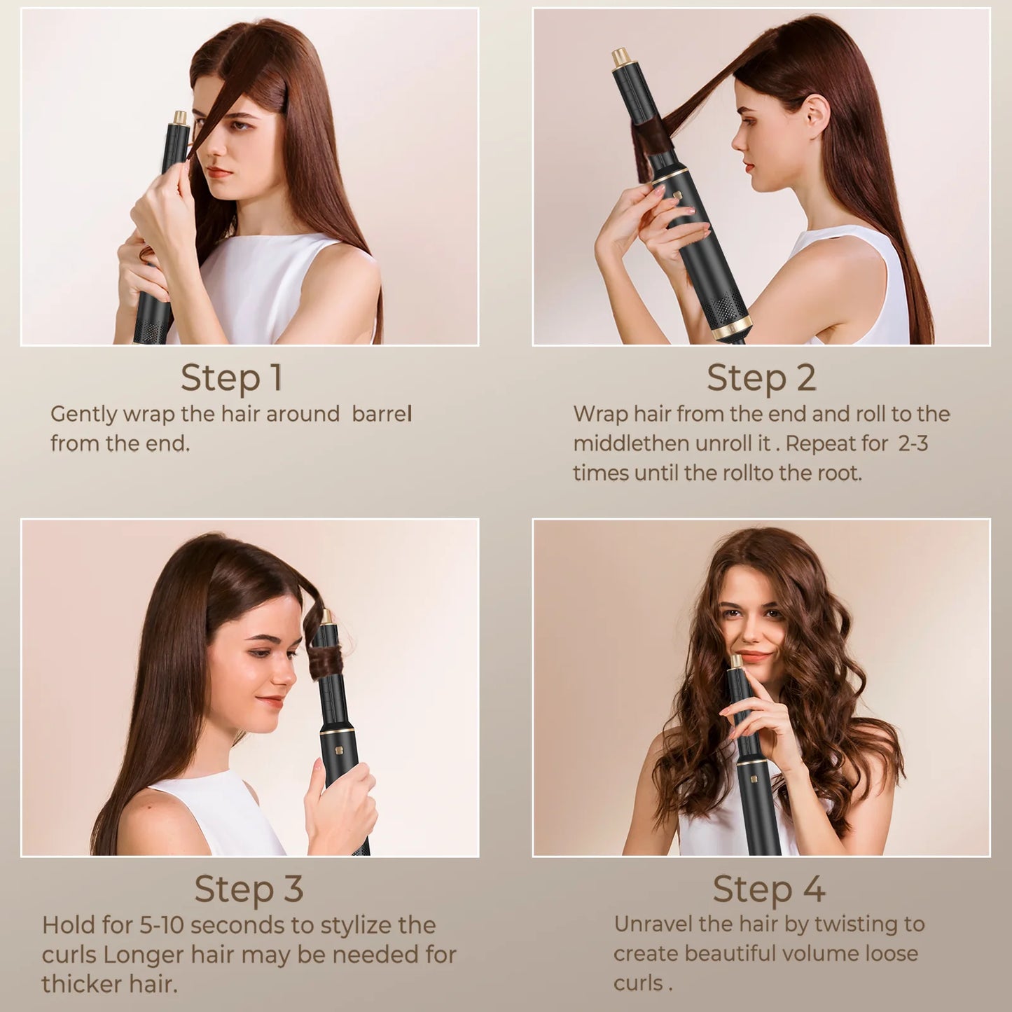 Hair Dryer Brush 5 in 1 Blow Dryer Brush Negative Ionic Hot Air Brush Electric Hair Dryer with Comb for Fast Drying Curling