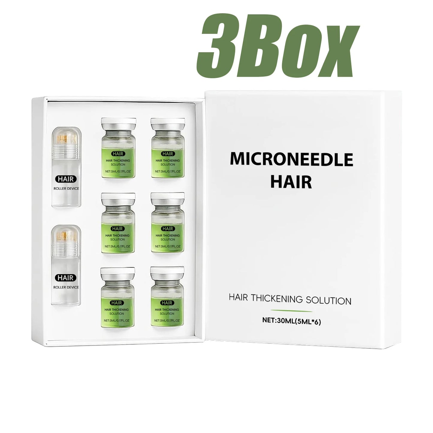 Hair Essential Care Serum Microneedle Roller Set Strengthen Roots Nourishing Scalp Hair Care Anti-Hair Loss Conditioner Essence