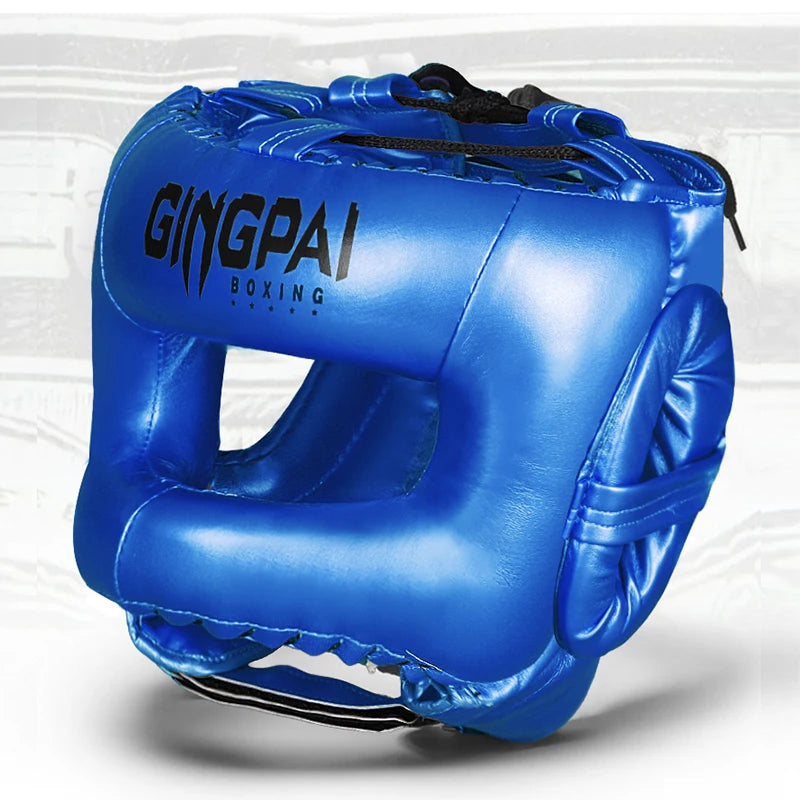 Boxing Headgear for Men Women Muay Thai MMA KickBoxing Safety Head Guard Sparring Closed Type Head gear with Full Face Coverage
