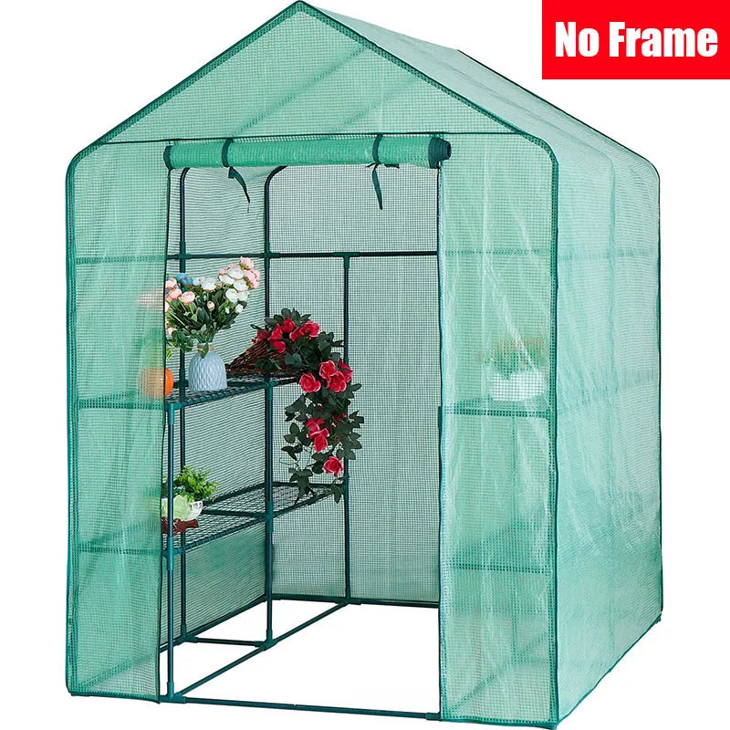 2024 New Large Walk In Greenhouse Cover House Garden Waterproof Outdoor Indoor Wintering Plant Protection Grow Tent (No Frame)