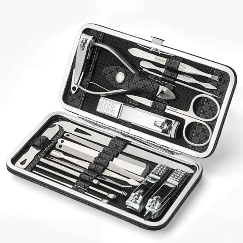 Nail Cutter Set Grooming Tool Set With Portable Case Manicure Art Tool Nails Cut Stainless Steel Nail Clippers Set