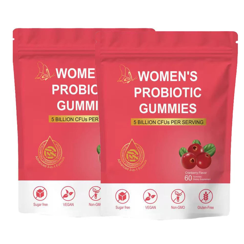 Women's Probiotic Gummies - Feminine Vaginal Probiotic Yeast pH Balance Gummies, Cranberry Probiotics for Women Vaginigal Health