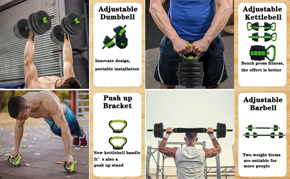 66lbs/88lbs Weight 4 in 1 Adjustable Kettlebell Set for home gym