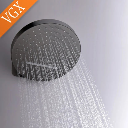 VGX Digital Shower System Concealed Shower Set Bathroom Temperature Display Shower System Rainlfall Bathroom Showers Brass Black
