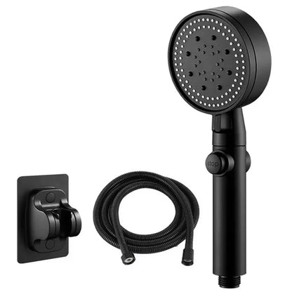 High Pressure Shower Head 5 Modes Adjustable Showerheads with Hose Water Saving One-Key Stop Spray Nozzle Bathroom Accessories