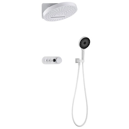 VGX Digital Shower System Concealed Shower Set Bathroom Temperature Display Shower System Rainlfall Bathroom Showers Brass Black