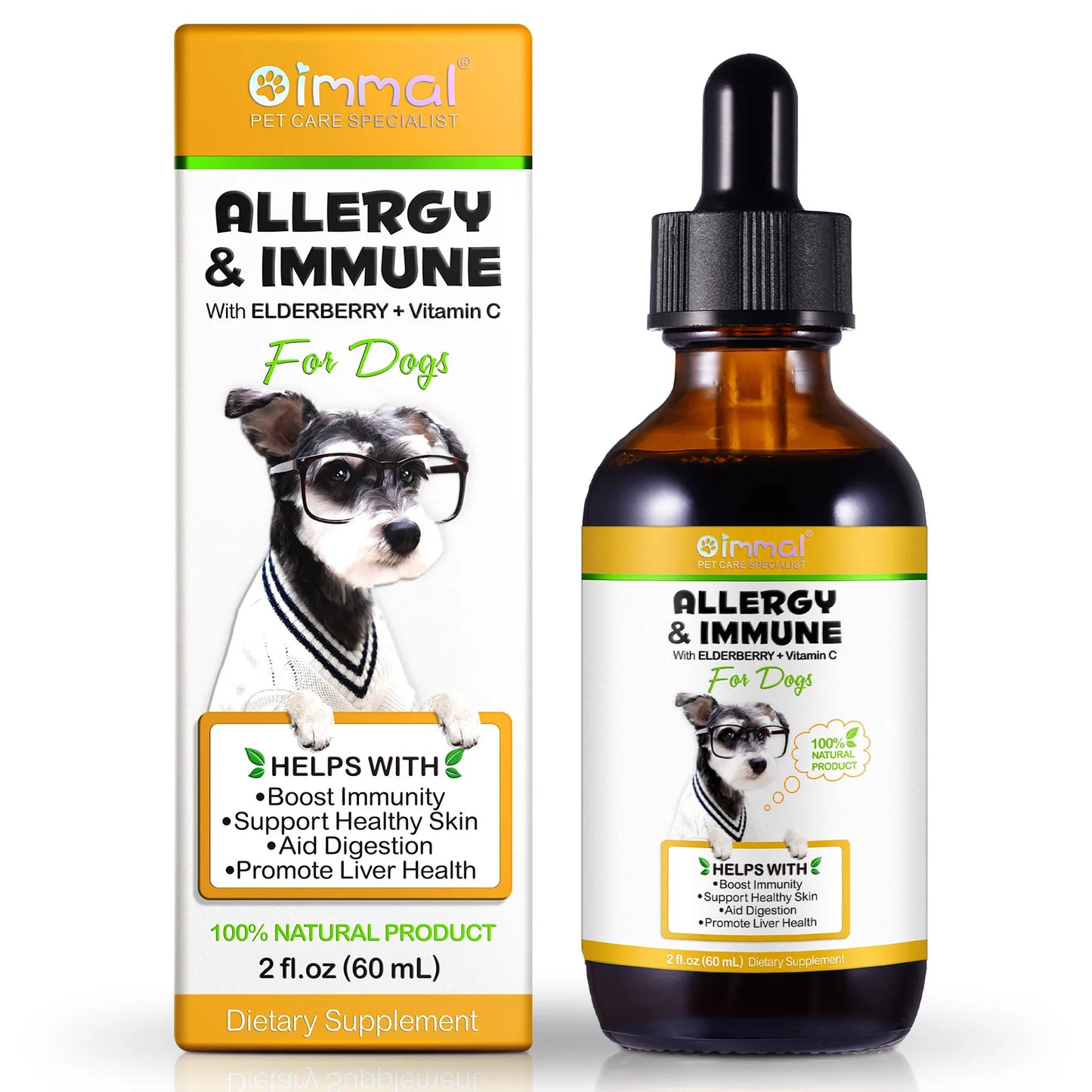 Oimmal Allergy Immune with Elderberry Vitamin C Help with Boost Immunity Support Healthy Skin Promote Liver Health Aid Digestion