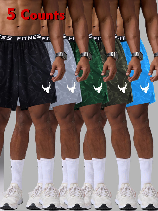 5Pcs Quick-Dry & Breathable Athletic Shorts