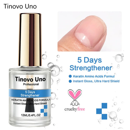 Tinovo Uno 5 Days Nail Strengthener Keratin Bio Formula Nail Care Products Lacquer Top Coat Natural Dry Enamel Repair Manicure