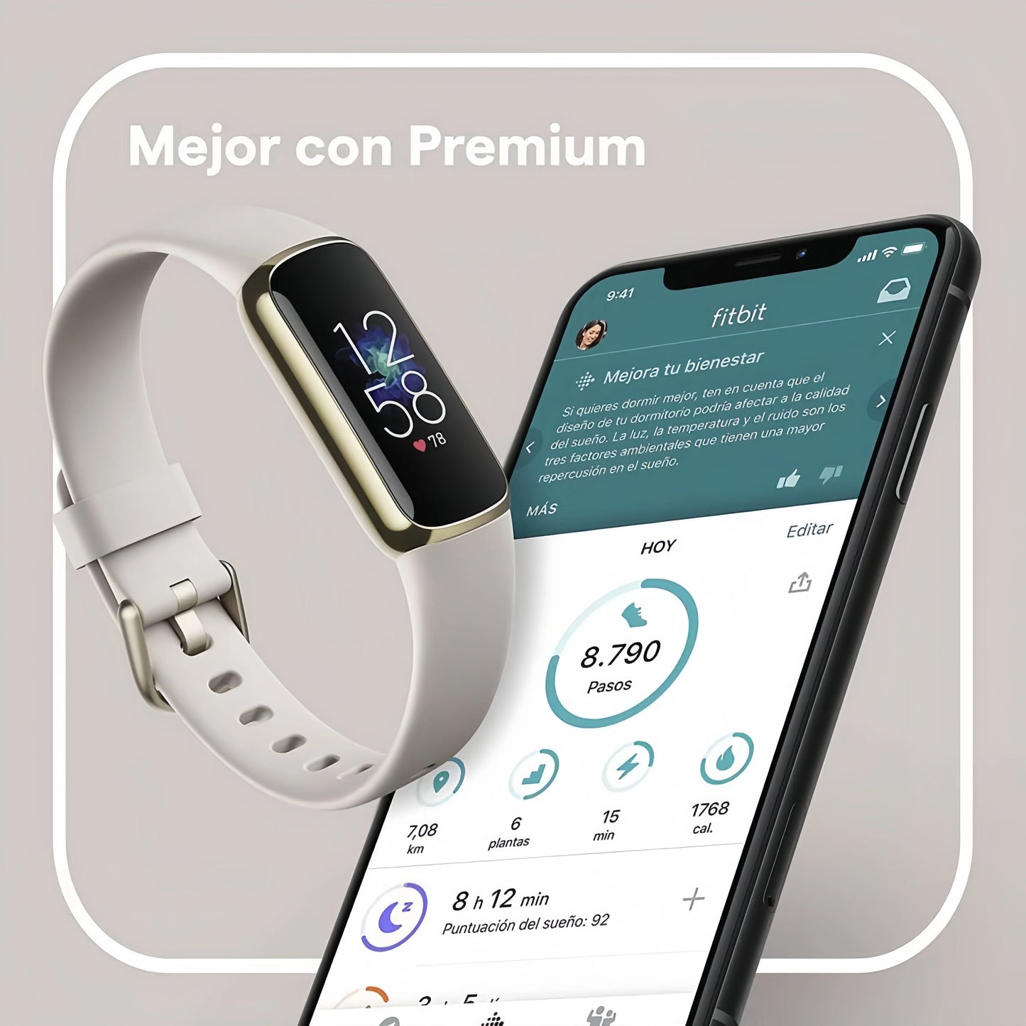 Fitbit Luxe Fitness Tracker AMOLED Screen 24/7 Heart Rate Monitor Sleep SpO2 Stress Tracker Waterproof Smart Bracelet