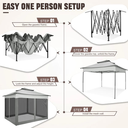 12x12 Pop up Gazebo with Mosquito Netting And Carry Bag