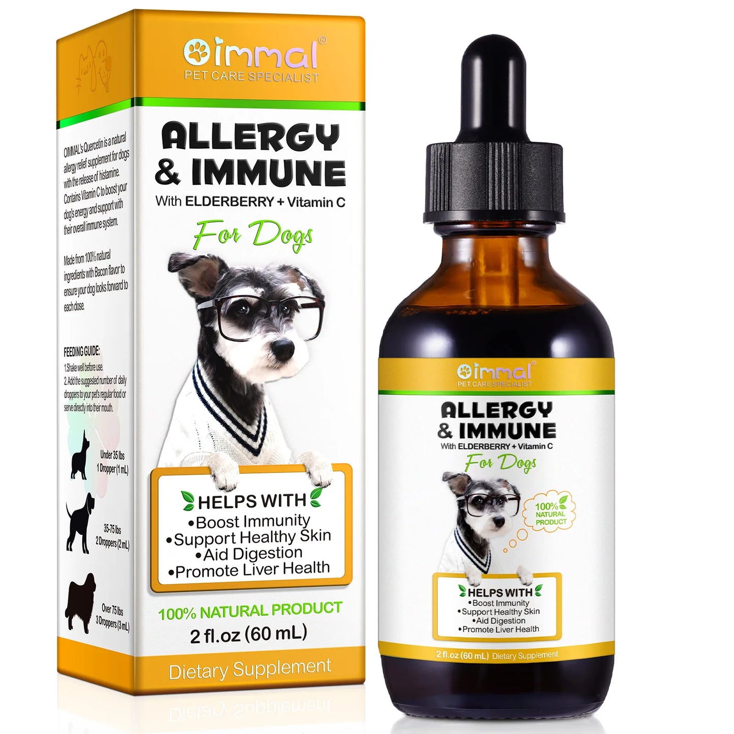 Oimmal Allergy Immune with Elderberry Vitamin C Help with Boost Immunity Support Healthy Skin Promote Liver Health Aid Digestion