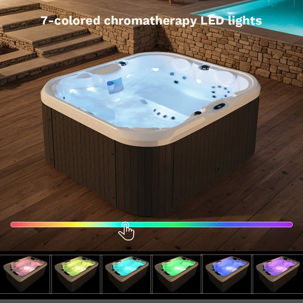 Victone 2 To 4 Person 25-Jet Outdoor Hot Tub With Intelligent Control and Water Purification for Familiy Spa