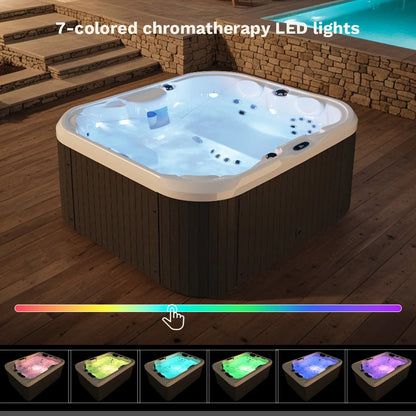 Victone 2 To 4 Person 25-Jet Outdoor Hot Tub With Intelligent Control and Water Purification for Familiy Spa